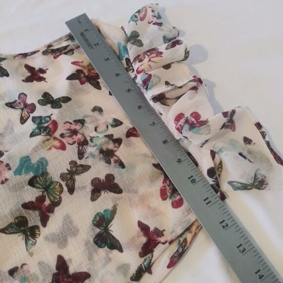 No Boundaries women's size L (11-13) multicolored butterfly print woven tank top - Picture 9 of 16